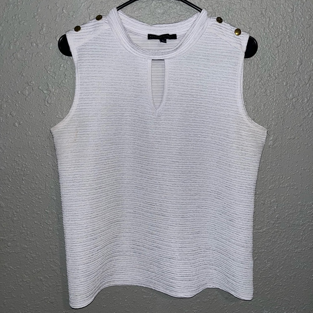Adrienne Vittadini white textured tank top blouse